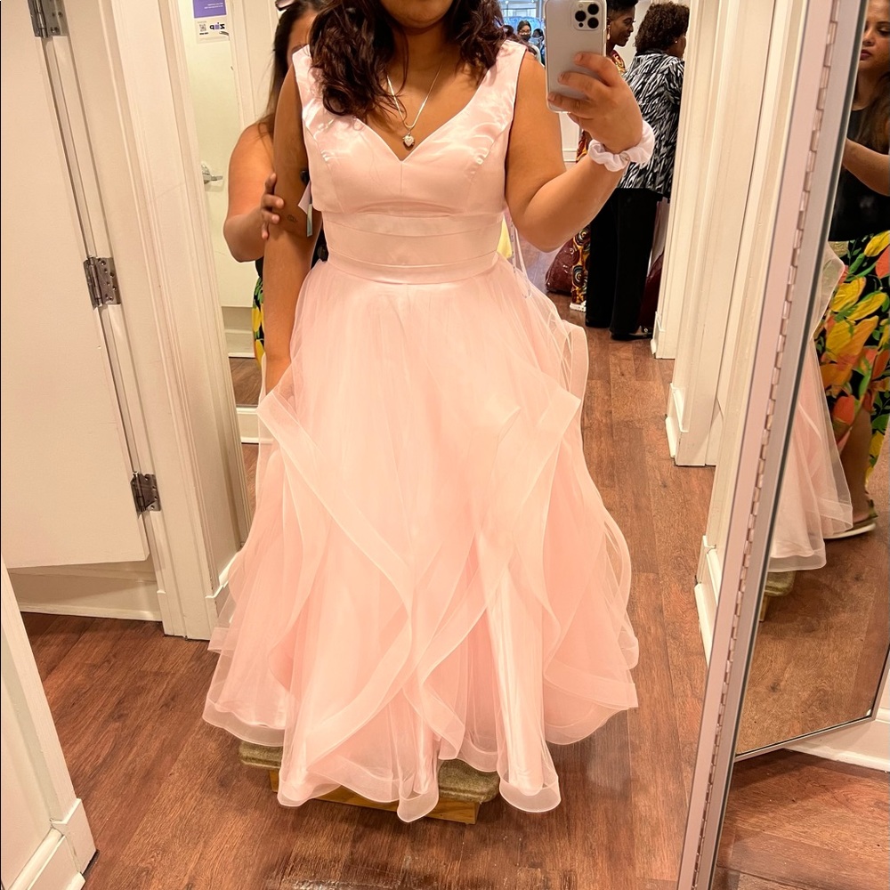 Baby Pink Layered Prom Dress